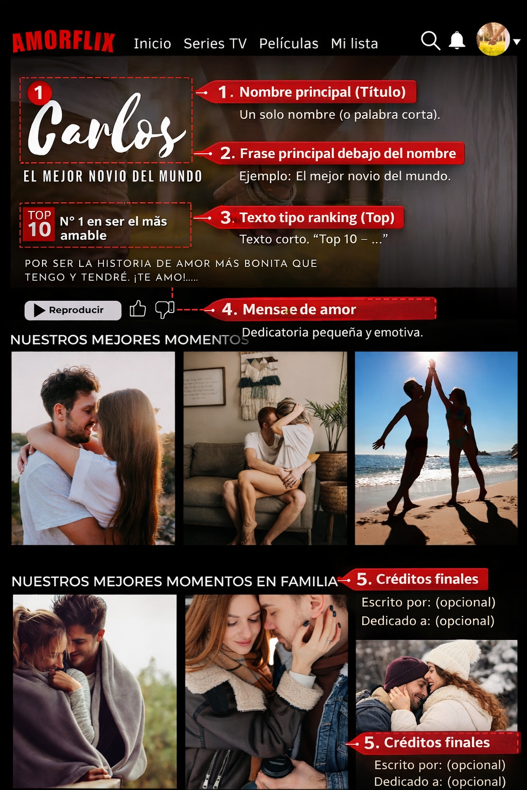 Personalized Amorflix-Style Frame – Your Love Story as a Movie