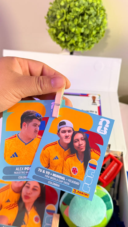 🏆✨Cuadro Mundialista + 2 tarjetas panini personalizadas ✨🏆