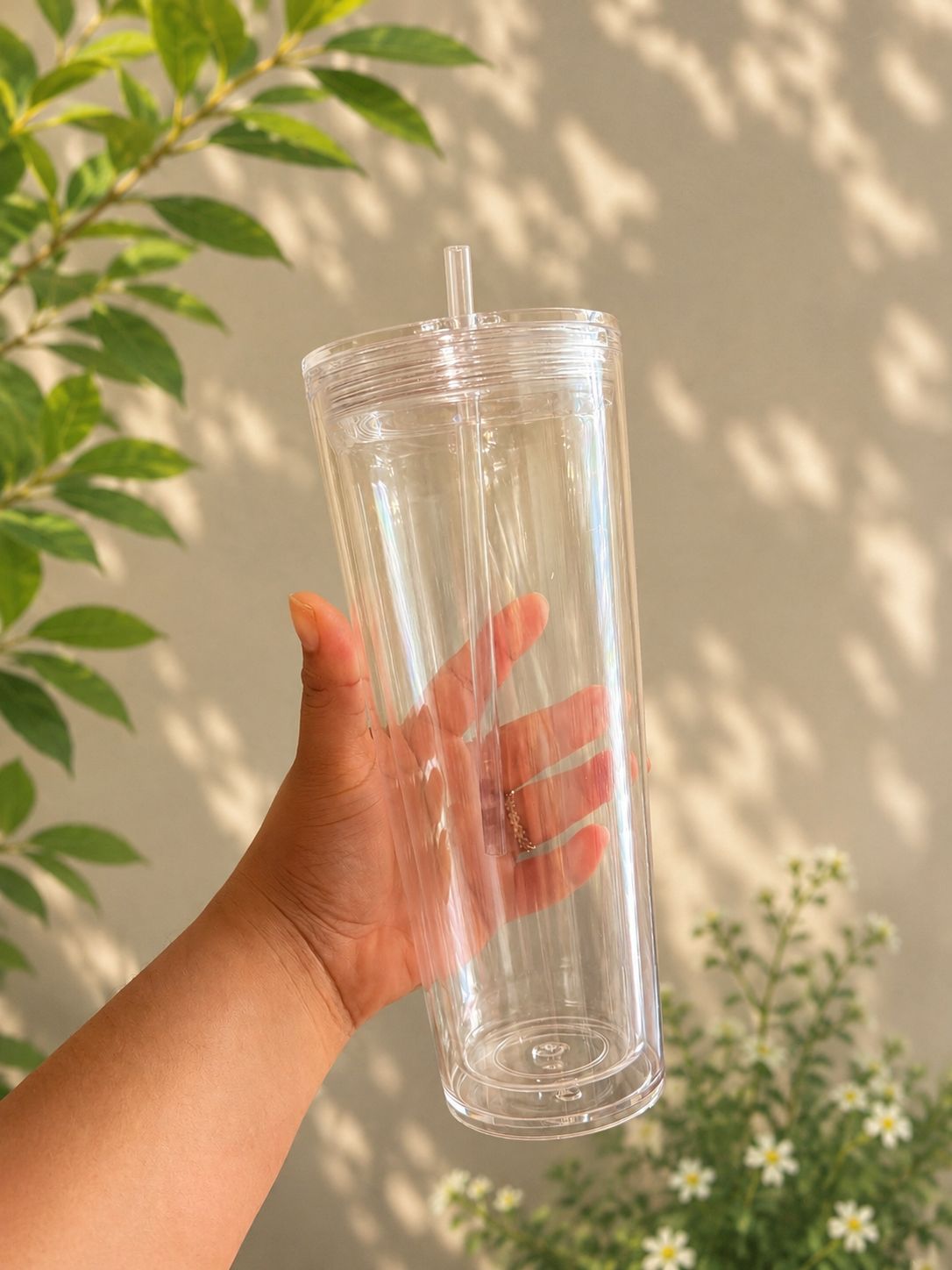 Snow Globe Plastic Tumblers with Dtf + Effect glitter 24 Oz