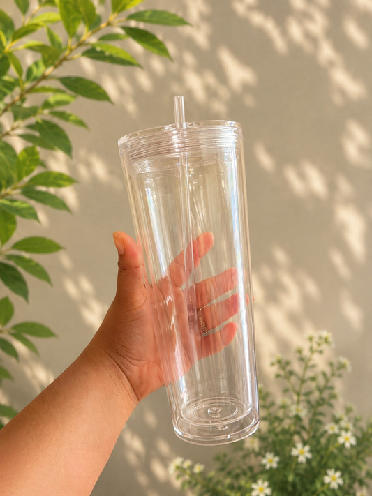 Snow Globe Plastic Tumblers with Dtf + Effect glitter 24 Oz
