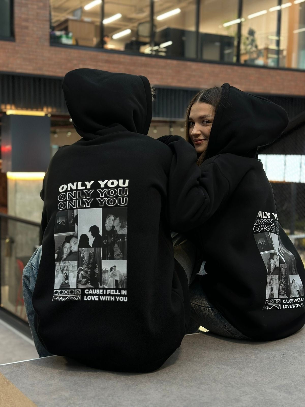 Personalized Couple Hoodie – My Girlfriend & My Boyfriend Photo Hoodie
