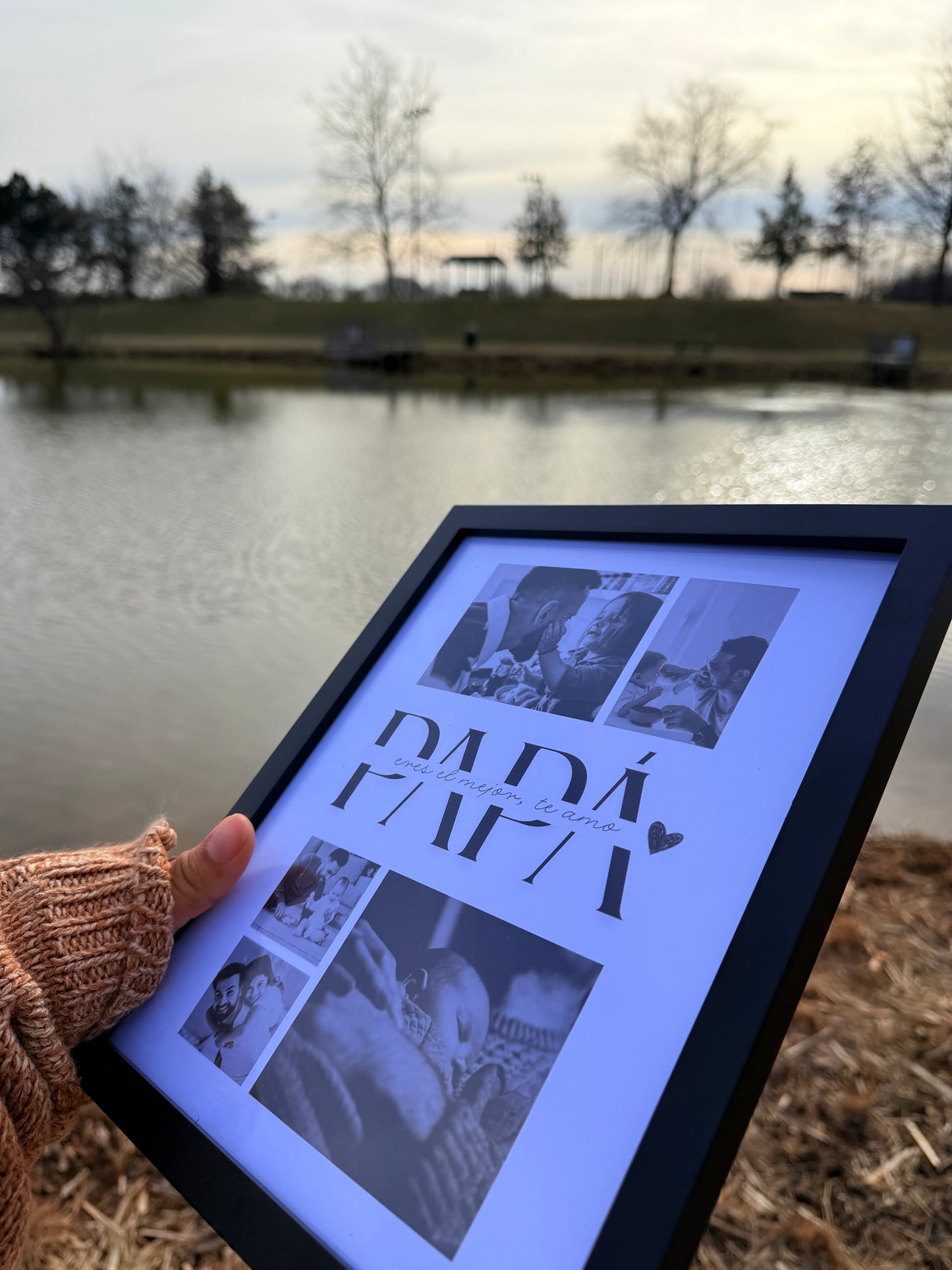 Personalized Dad Photo Frame with 5 Photos + Free Card -Custom Father's Day Picture Frame.