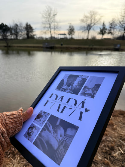 Personalized Dad Photo Frame with 5 Photos + Free Card -Custom Father's Day Picture Frame.