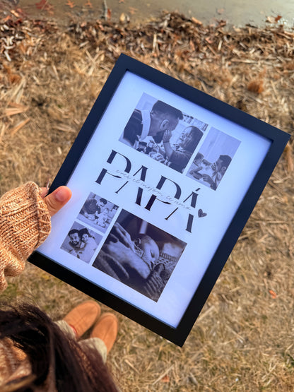 Personalized Dad Photo Frame with 5 Photos + Free Card -Custom Father's Day Picture Frame.