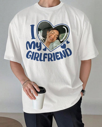 I Love My Girlfriend Personalized Photo T-Shirt