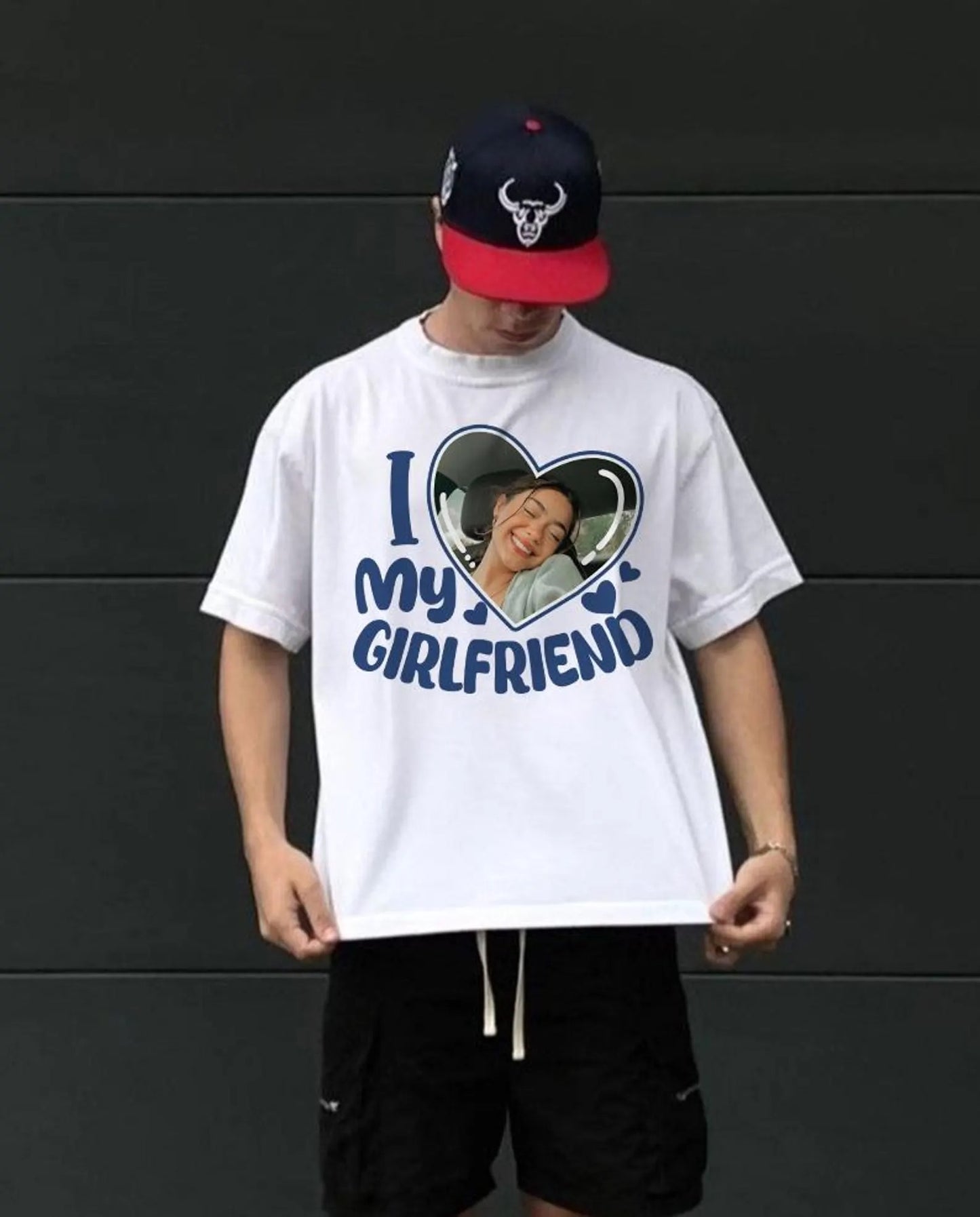 I Love My Girlfriend Personalized Photo T-Shirt