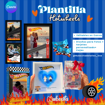🏎️ Kit de Plantillas Hot Wheels Editables en Canva | Diseños Digitales
